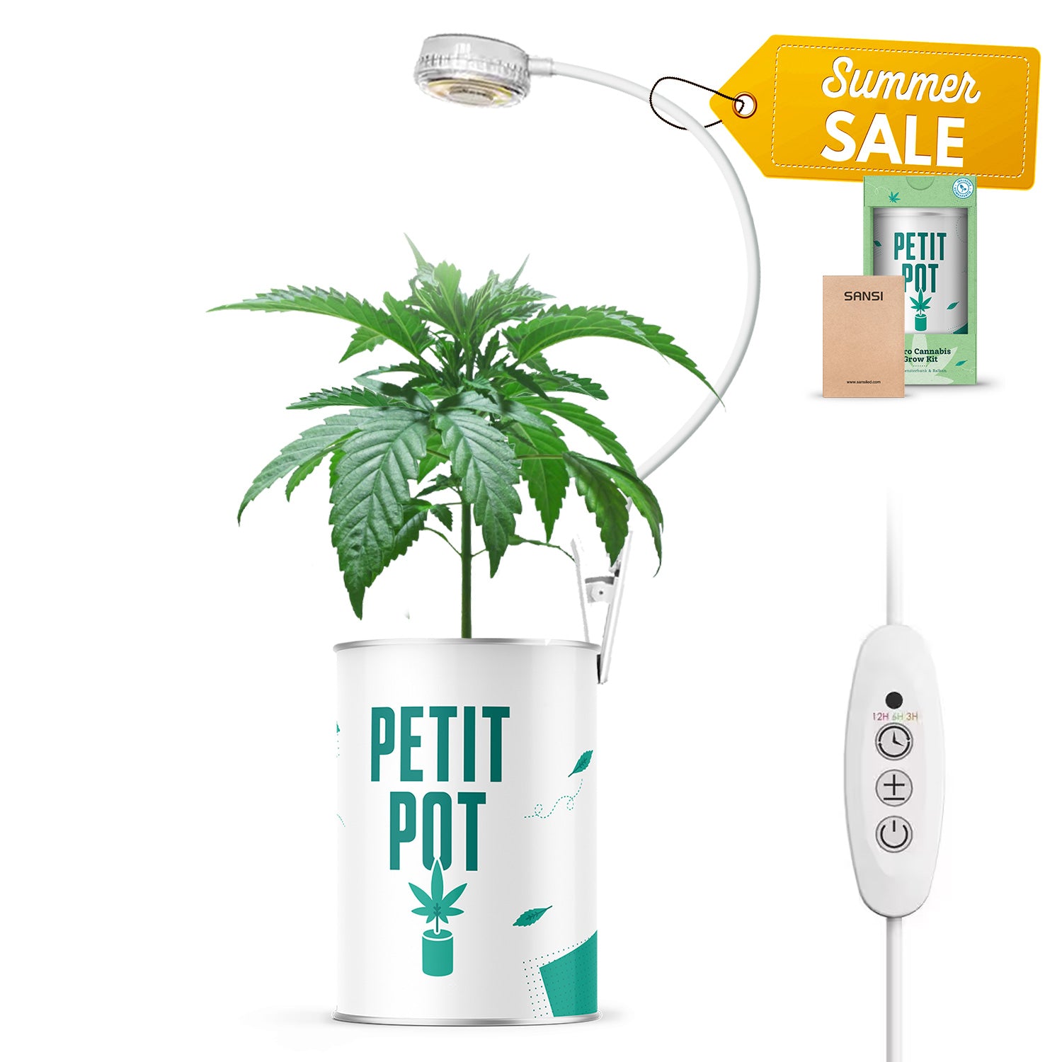 Petit Pot & SANSI® LED Pflanzenlampe mit Zeitschaltuhr und Pot-Clip